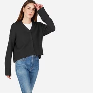 EVERLANE Cotton Square Cardigan (Navy, M)